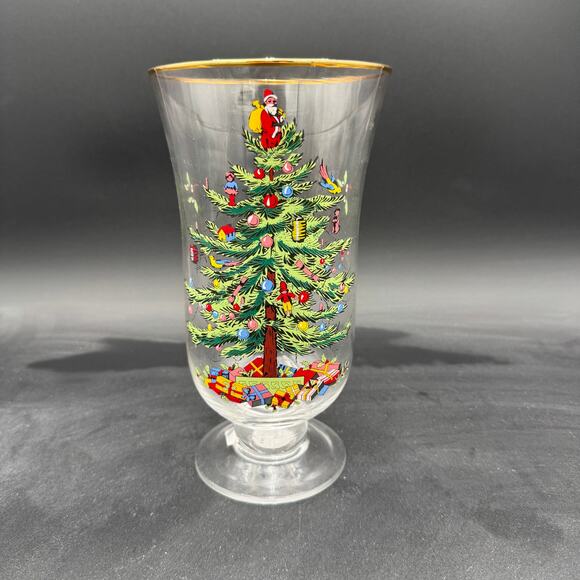 Spode Christmas Tree 9" Pedestal Hurricane NWT - Picture 9 of 9